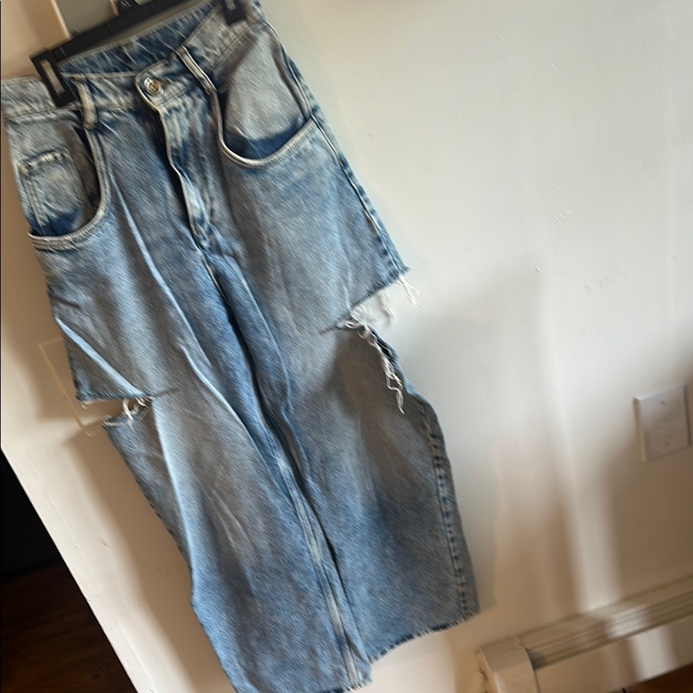 Maison margiela Distressed wide leg ripped jeans